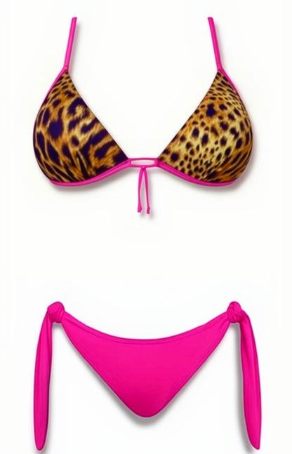 Push-Up Brazilian Bikini Set – Leopard / Pink Diva Bikini