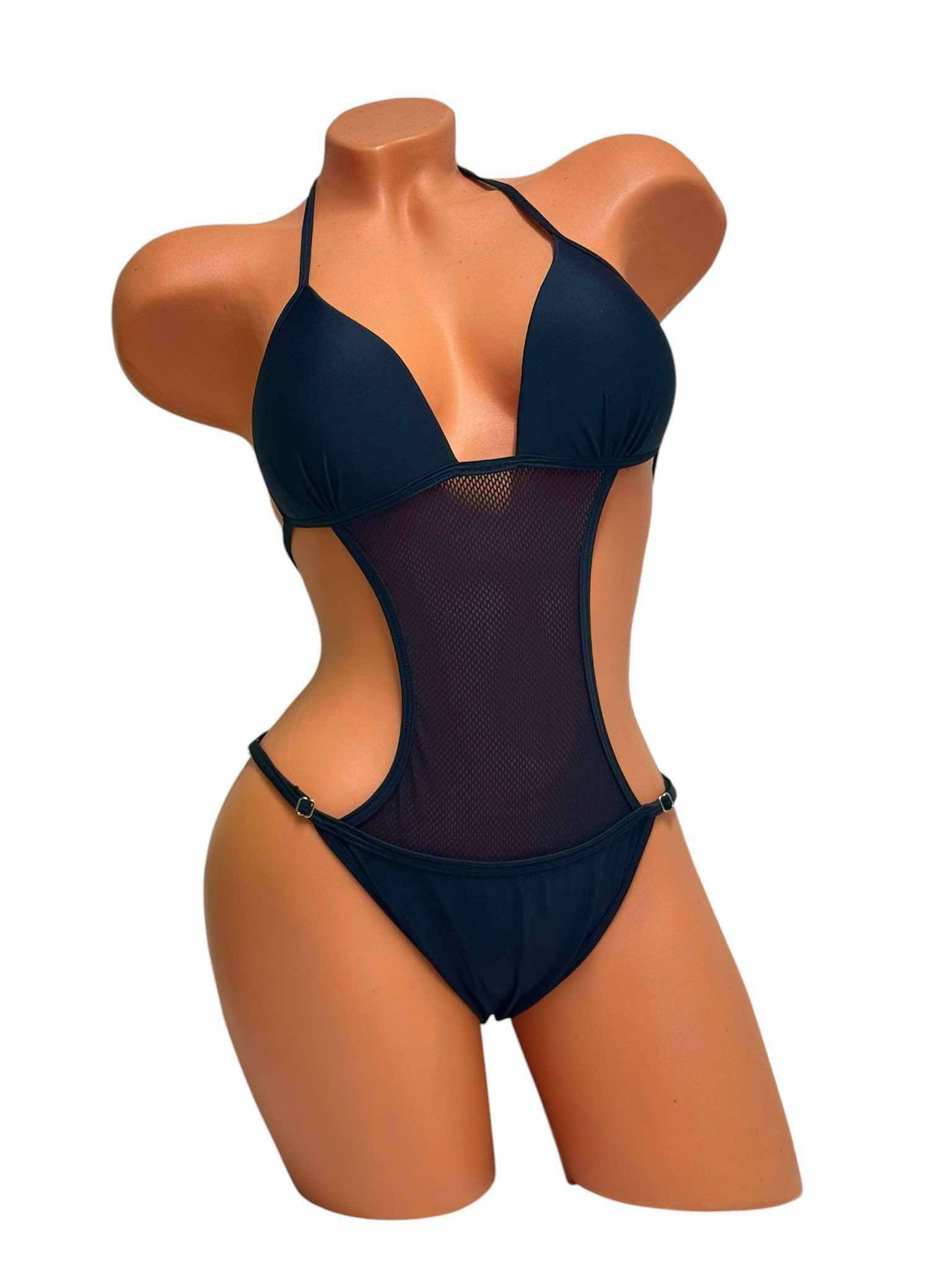 Push-Up Mesh Bodysuit Set – Black