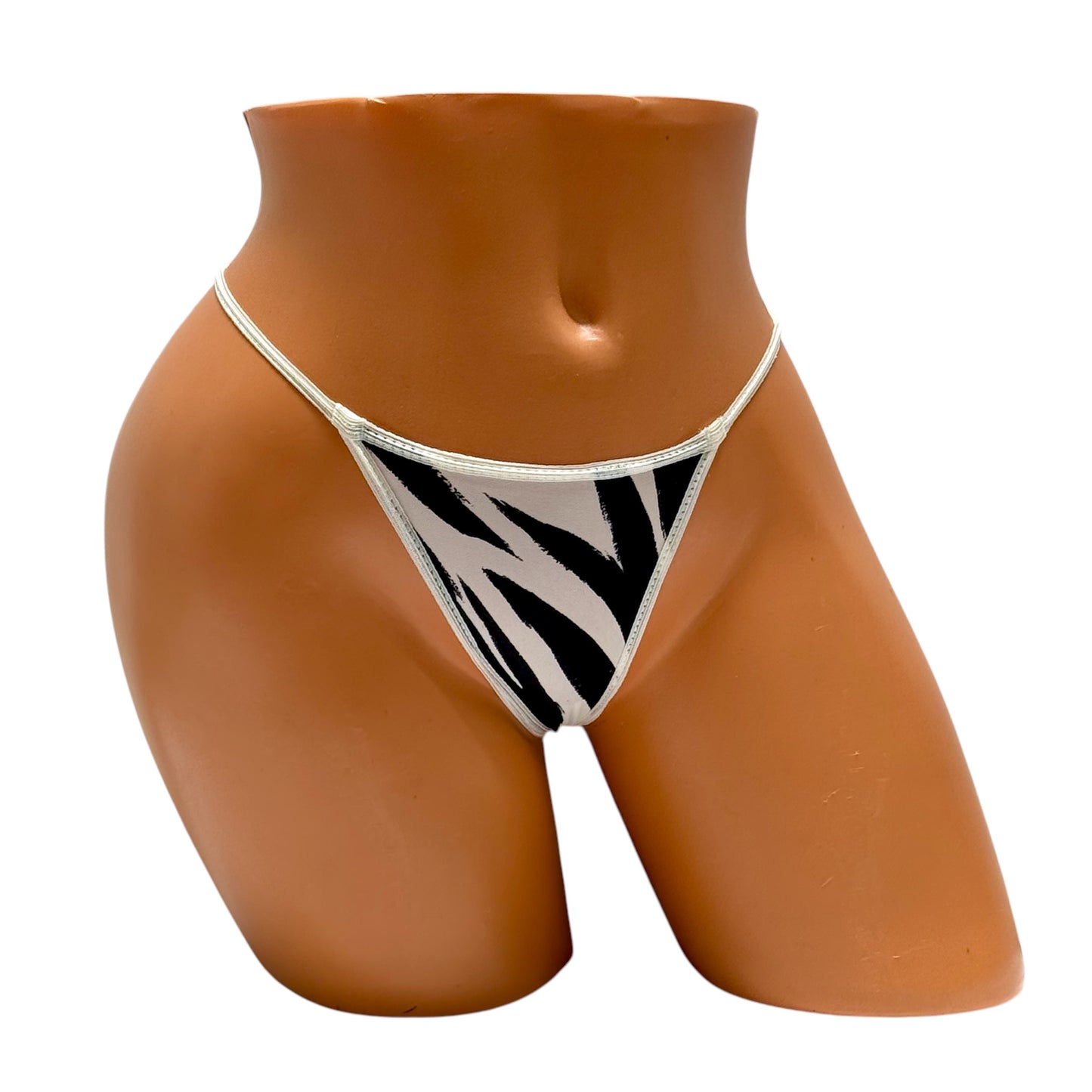 Y-Back Thong – Zebra / White