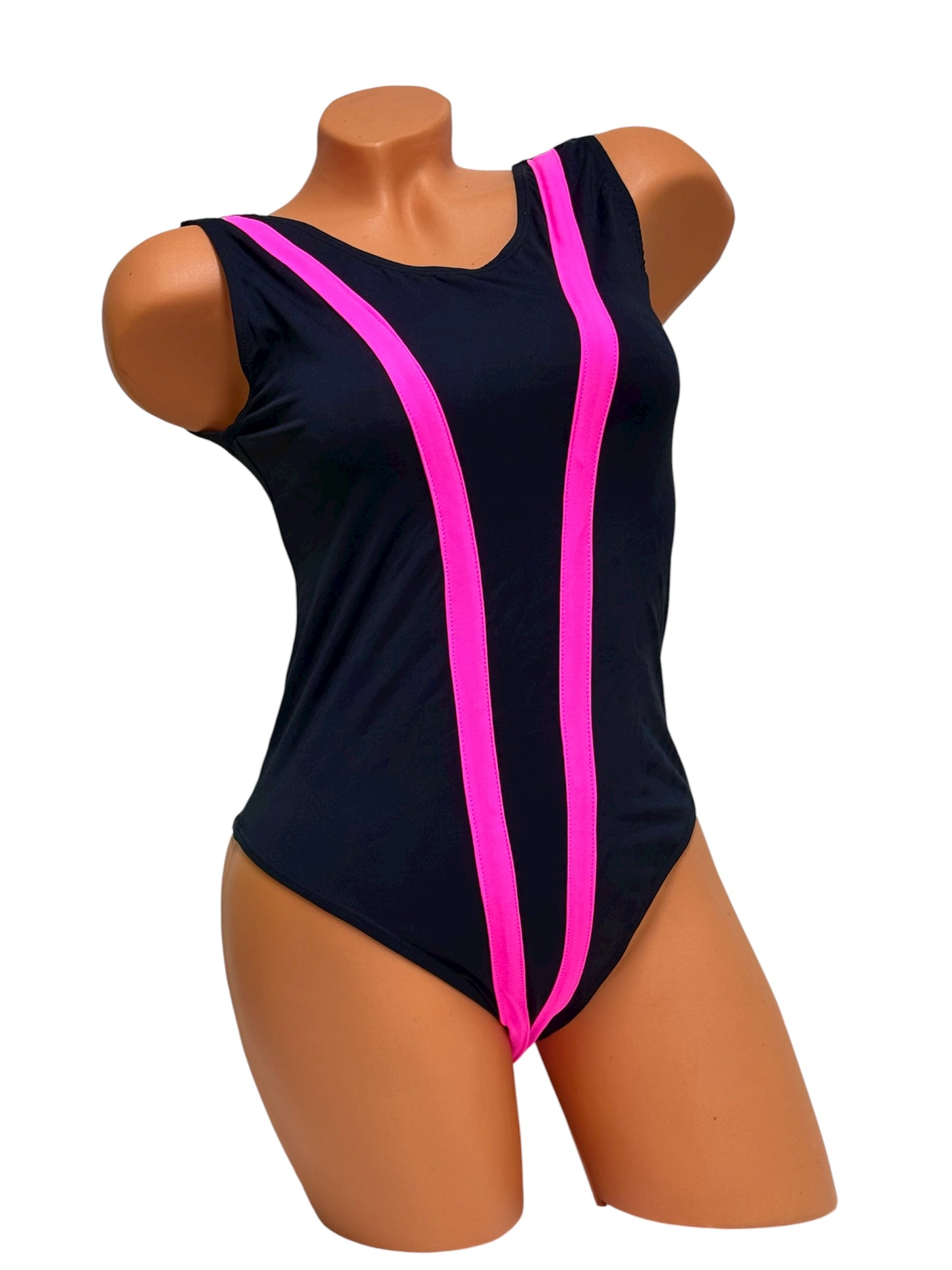 V Body Dress Set - Black / Pink