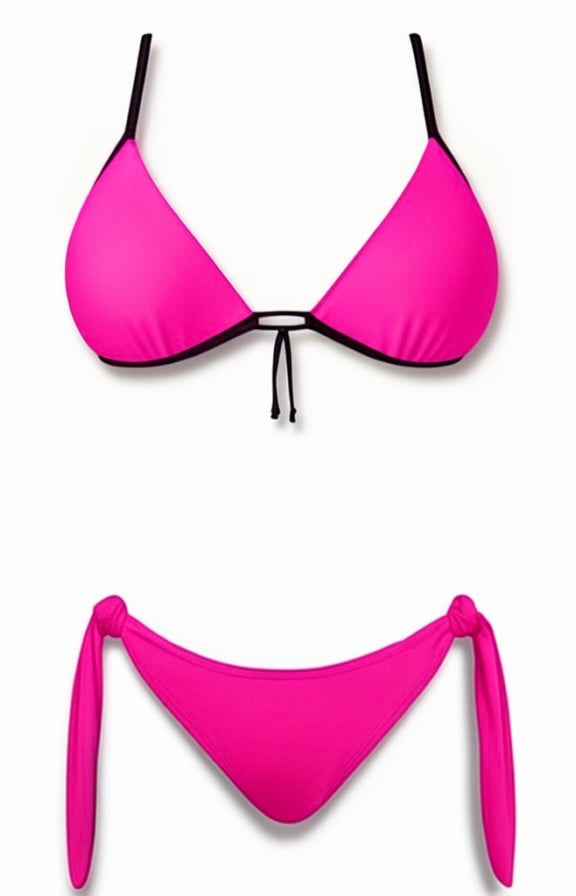 Push-Up Brazilian Bikini Set – Pink / Black Diva Bikini